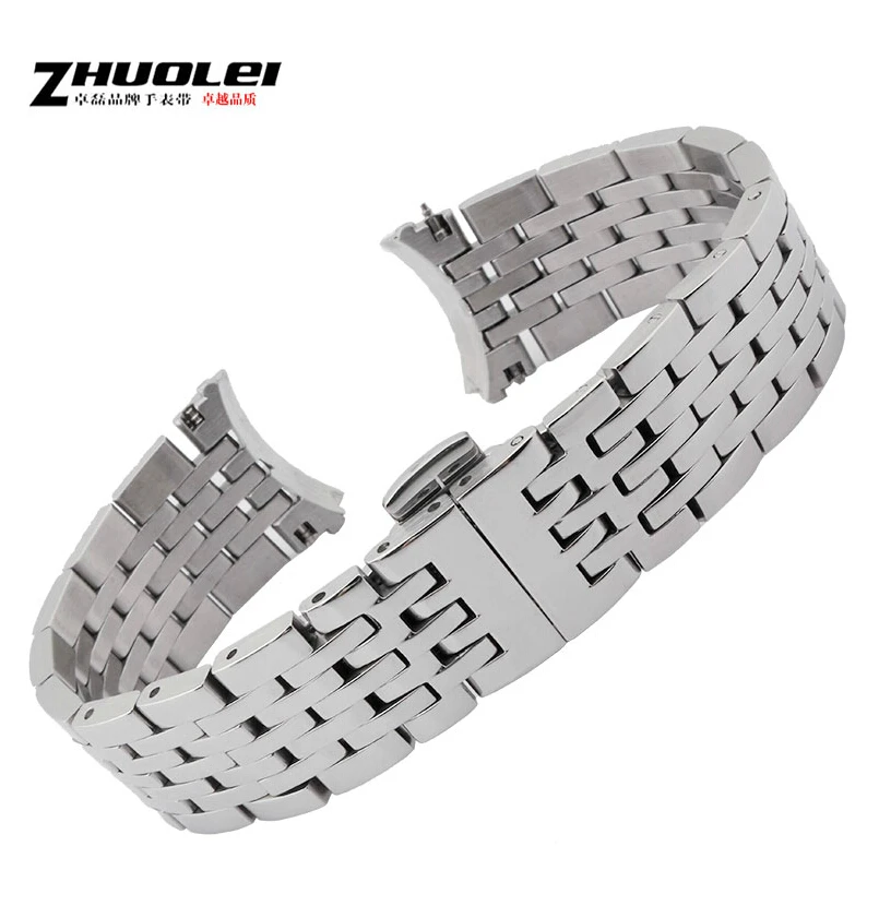 Watch Accessories Silver New Mens Solid Stainless Steel Replacement Watchbands 19mm For T41
