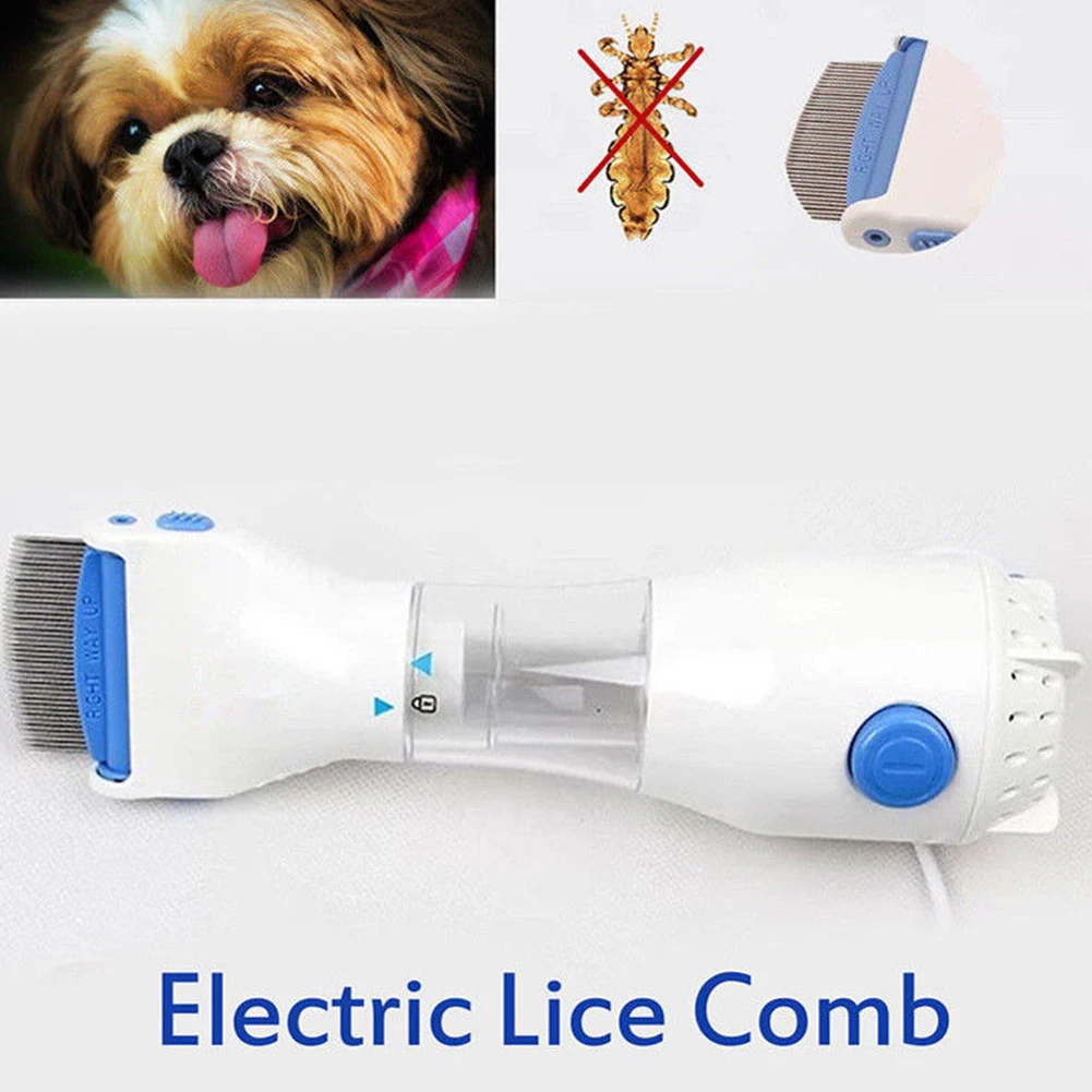 Электрический фильтр собака гигиенические круглый зубы гребень для кошек вакуум вшей очиститель светодиодные вплетения в волосы лечения Pet