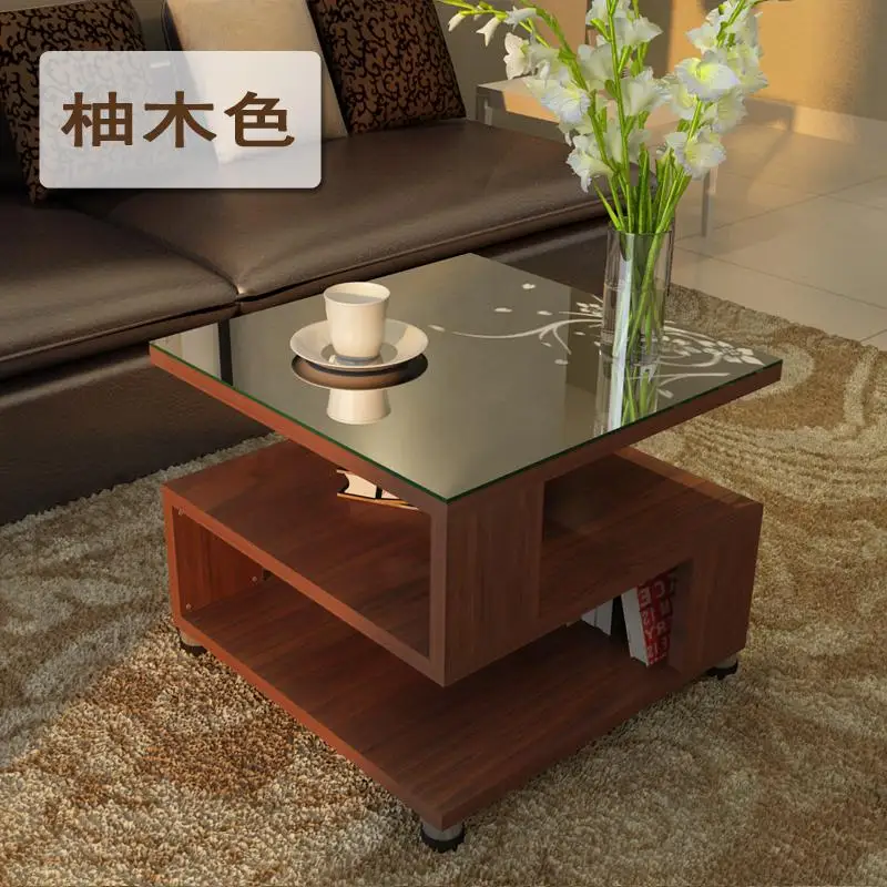 Простой журнальный столик для дивана из закаленного стекла, мини чайный столик для гостиной, креативный квадратный диван-стол - Цвет: Style 7