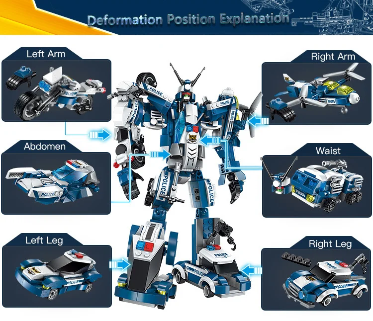 Legoings Transformered Building Blocks Brinquedos Model set Compatible Deformation Robot Children Boy Toys Christmas Gifts