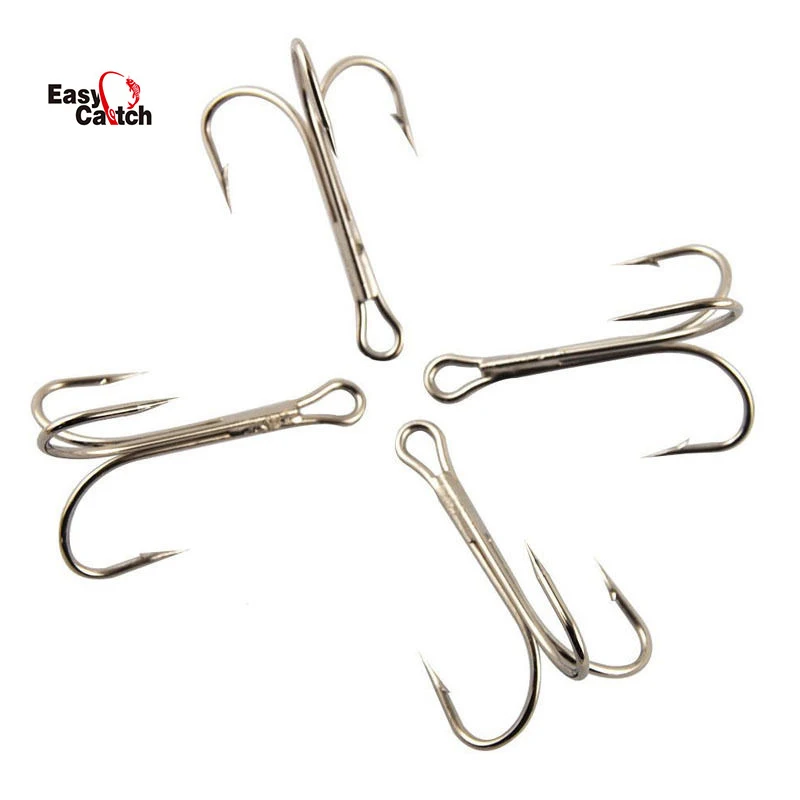 

40pcs/lot 3551 Fishing Treble Hooks High Carbon Steel Fishing Hooks Artificial Lure for ice Fishing hook Size 6/0 7/0 8/0 10/0