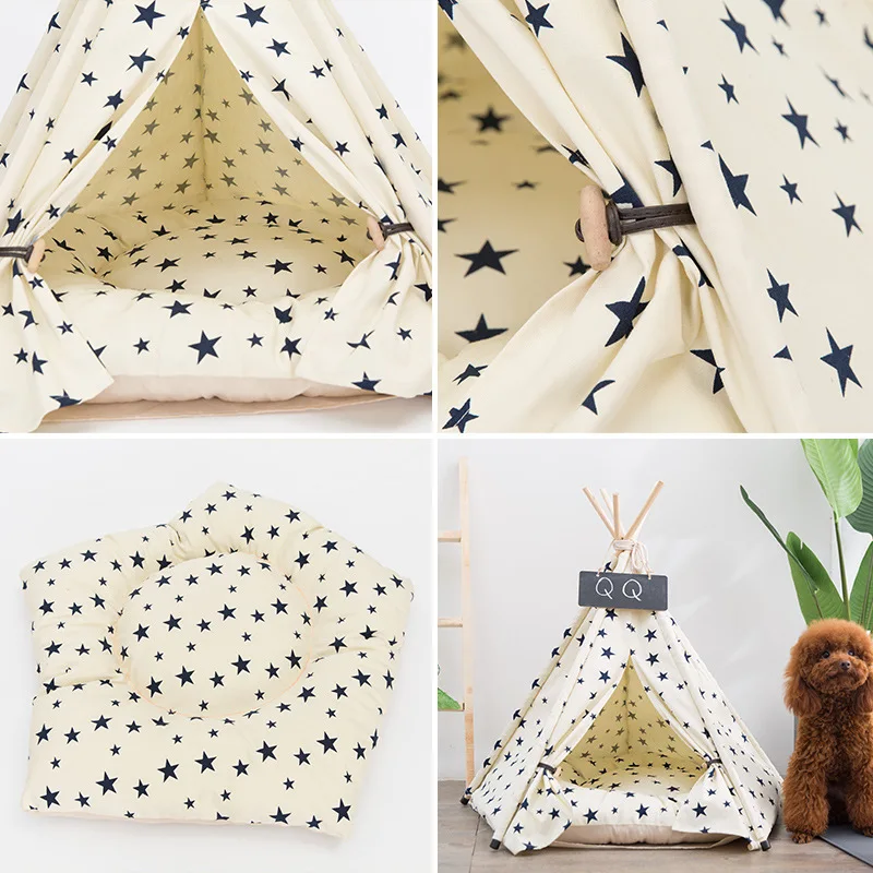  JORMEL Pet Tent Dog Bed Cat Toy House Portable Washable Pet Teepee Stripe Pattern Fashion 2019 Cont
