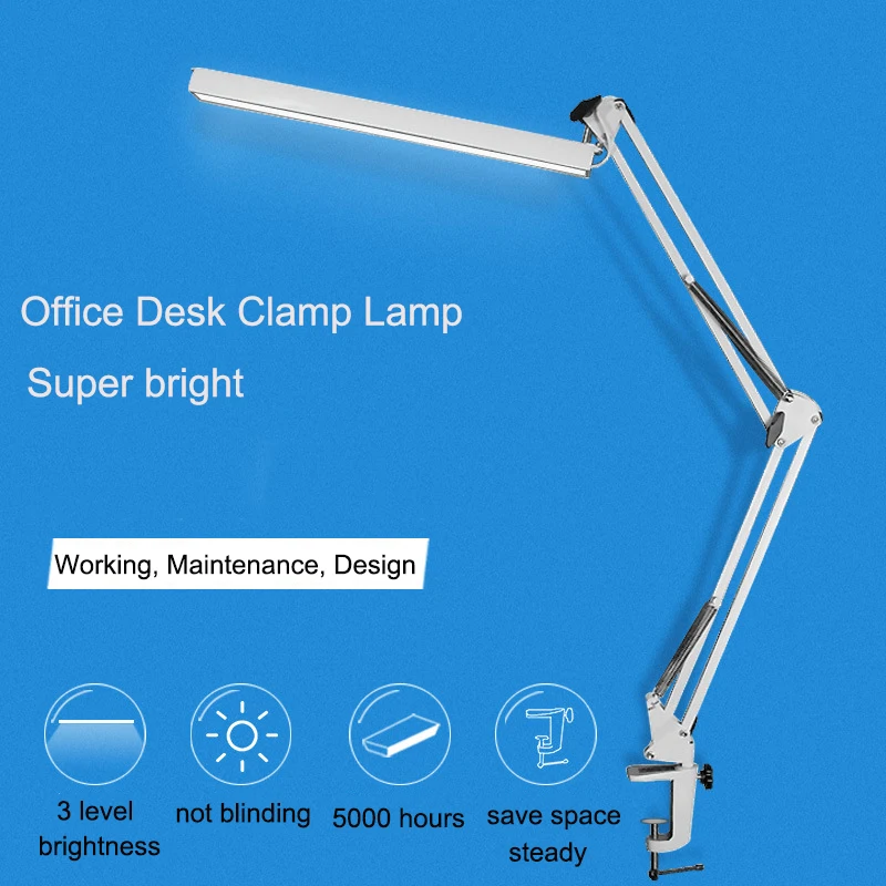 A16 регулируемый светодиодный офисный Настольная лампа с зажимом 3 уровня USB мощный диммер гибкий светодиодный настольный светильник для учебы заботливый Настольный светильник