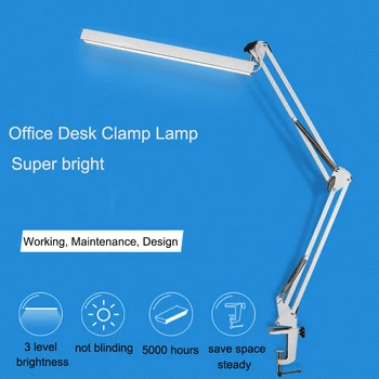 

A16 Adjustable LED Office Desk Lamp with Clip 3 Level USB Power Dimmer Flexible Led Table Lamp Study Lamp Eye-caring Table Light