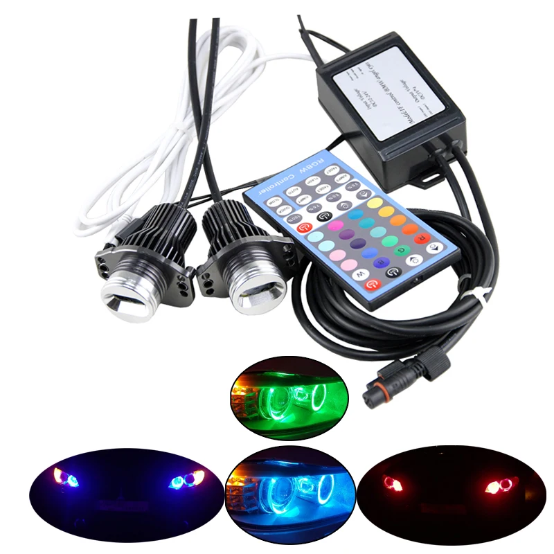 2Pcs 2*24W CANBUS 12v LED Angel Eye Headlight RGB COLOR CHANGE Halo Ring Marker Light for BMW E90 E91 3 Series 100% NO ERROR 2Pcs 2*24W CANBUS 12v LED Angel Eye Headlight RGB COLOR CHANGE Halo Ring Marker Light for BMW E90 E91 3 Series 100% NO ERROR