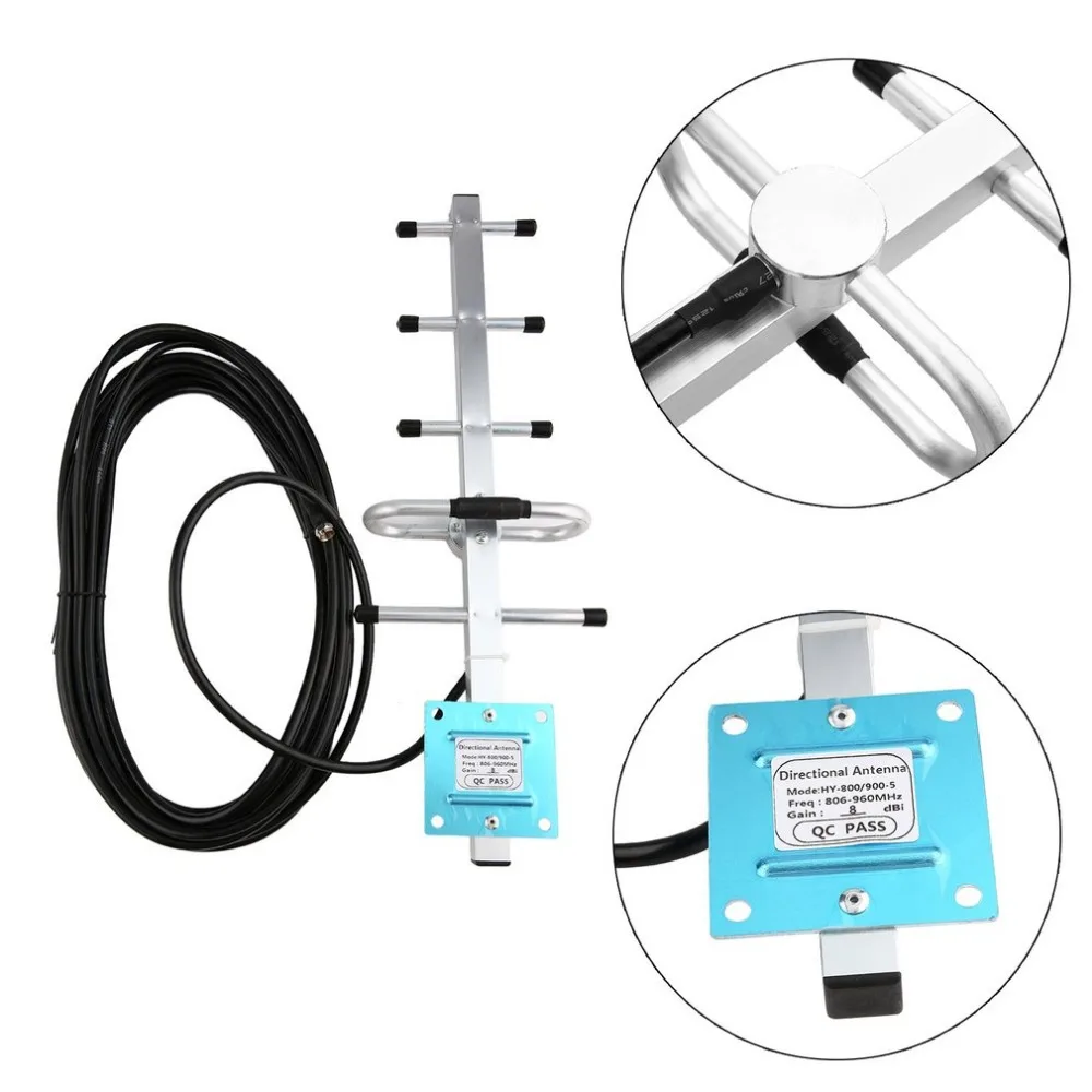 

Mini CDMA980 850MHz Cell Phone Signal Professional Repeater Booster Amplifier And Yagi Aerial Kit Repeater Gain 80 dB UK Plug
