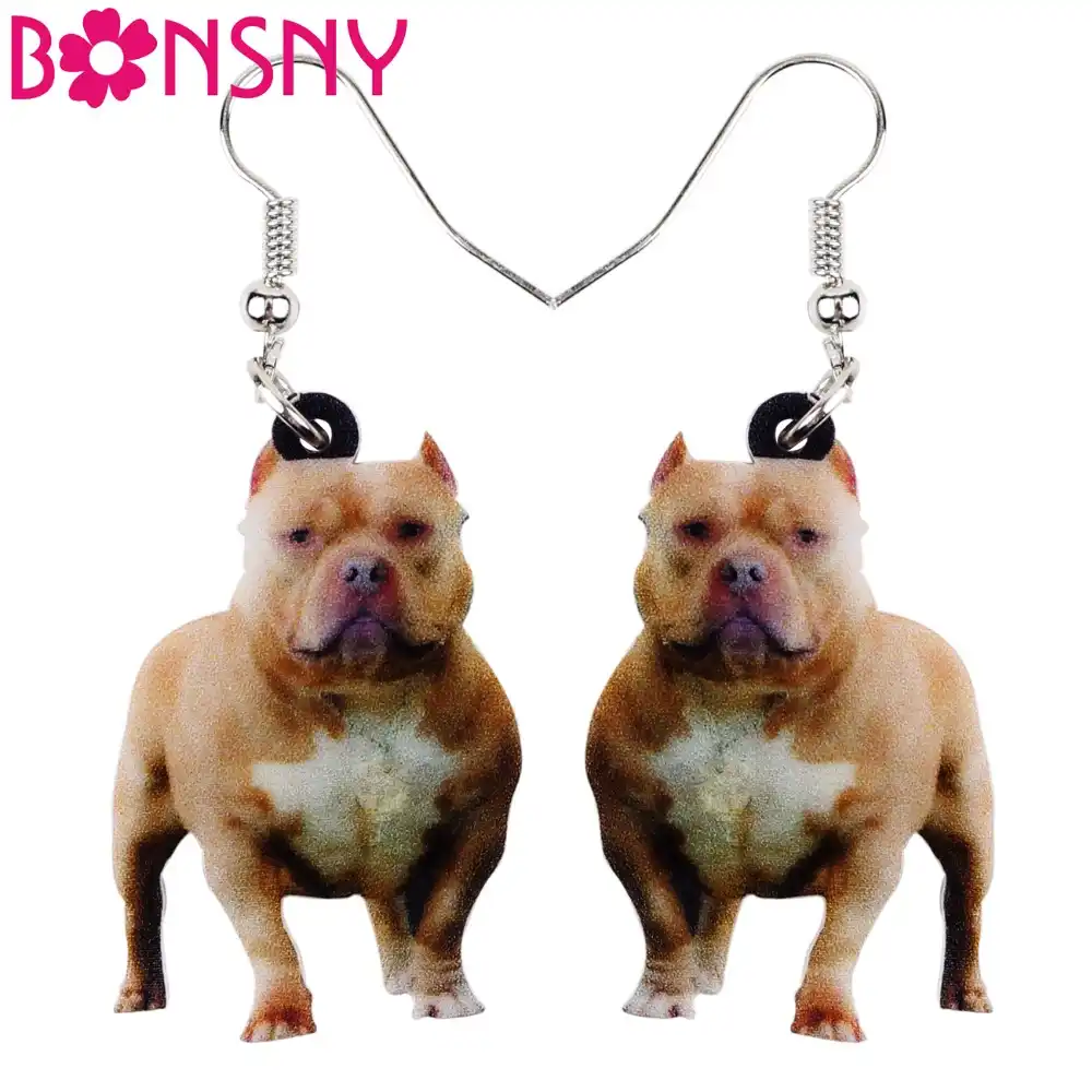 Gift for her Dog Lover Dangle /& Drop Earrings Antique Bronze Animal Jewelry Dog Lover Present Pit Bull Dog Earrings
