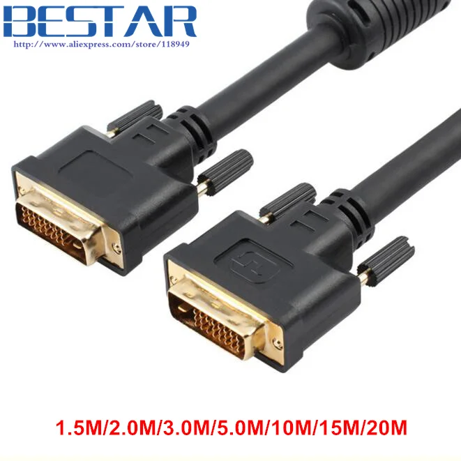 1.5m 2m 3m 5m 10m 15m 20m Dvi24+1 Dvi 24+1 Pin Gold Male To Male Video