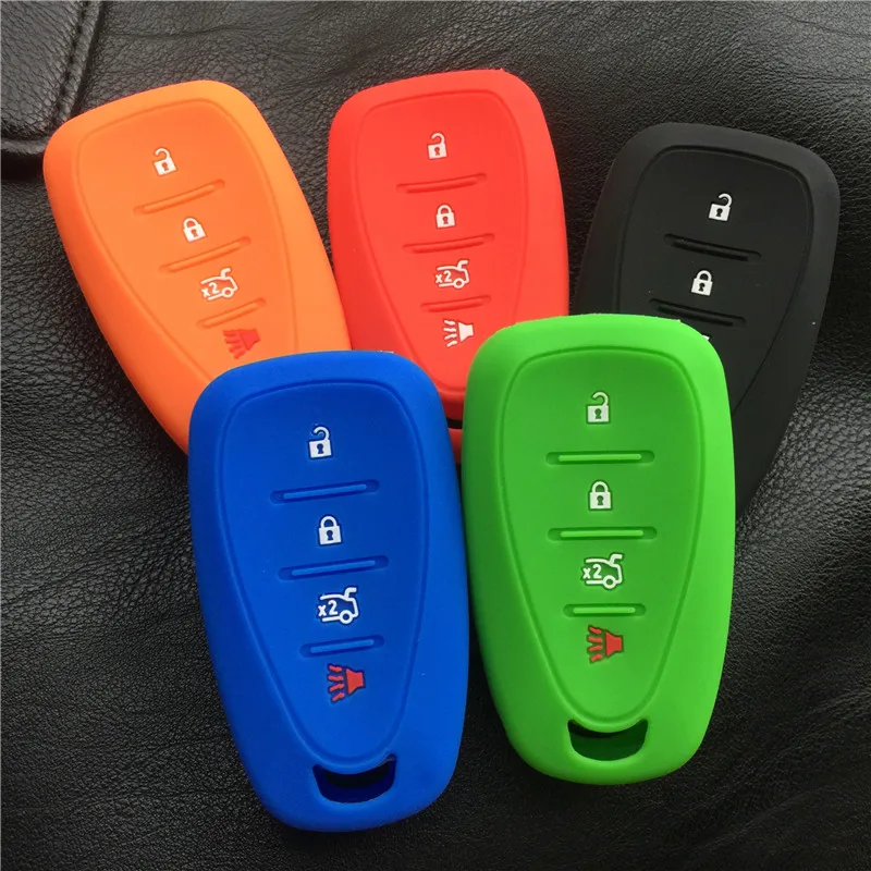 Silicone Rubber Car Key Cover Case Set Protected Skin Fit For Chevrolet