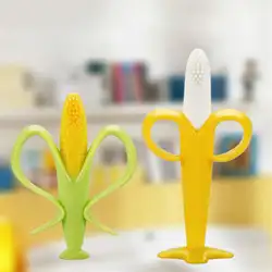 Банан кукурузы Форма Прорезыватель Дети Детская игрушка-прорезыватель силиконовые Зубная щётка и экологически безопасные детские