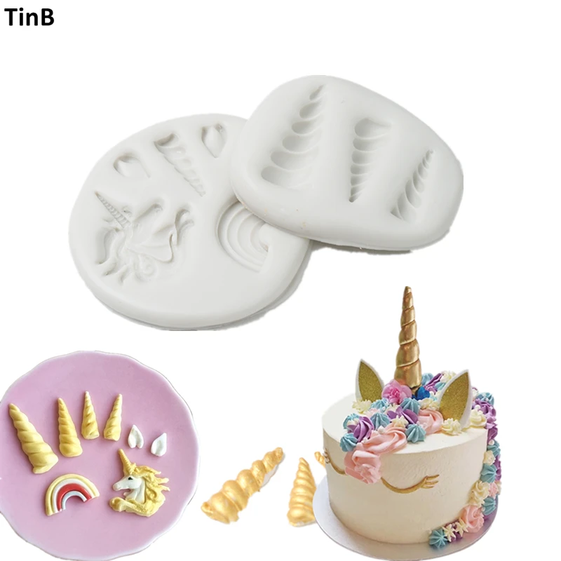 

New Unicornio Silicone Cake Mold Fondant Mold Baking Birthday Cake Decorating Tools 3D Pastry Gum Paste Cupcake Mold Soap Mould