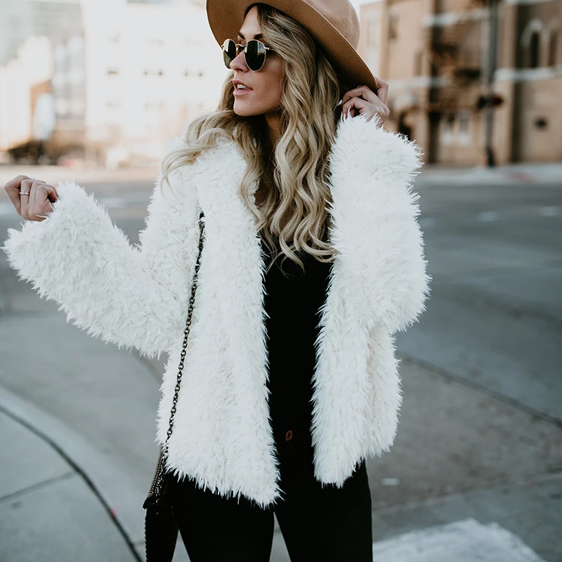 Fleece soft warm jacket coat sweater whit hooded Women