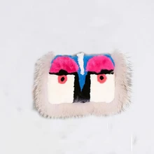 Femmes chaud hiver de luxe véritable fourrure de laine de fourrure d’embrayage réel de fourrure sacs à main femmes sac bolsa femmes jour embrayages