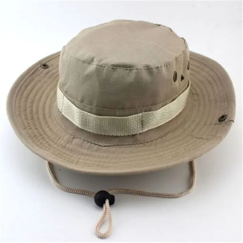 Классическая американская Боевая армейская стильная Gi Boonie куст шляпа для джунглей Солнцезащитная рыболовная кепка мужская женская хлопковая Рипстоп камуфляжная Военная Панама - Цвет: Light Khaki
