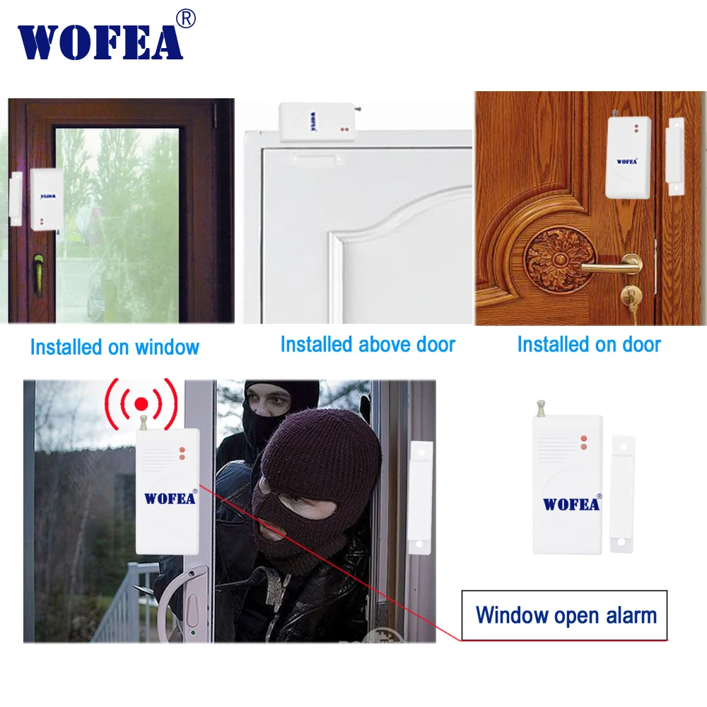 Wofea беспроводной дверь с магнитным окном сенсор для сигнализации дома системы 433 МГц 5 шт./лот