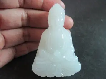 

100% natural hotan white jade carved jade pendant, the Buddha/2