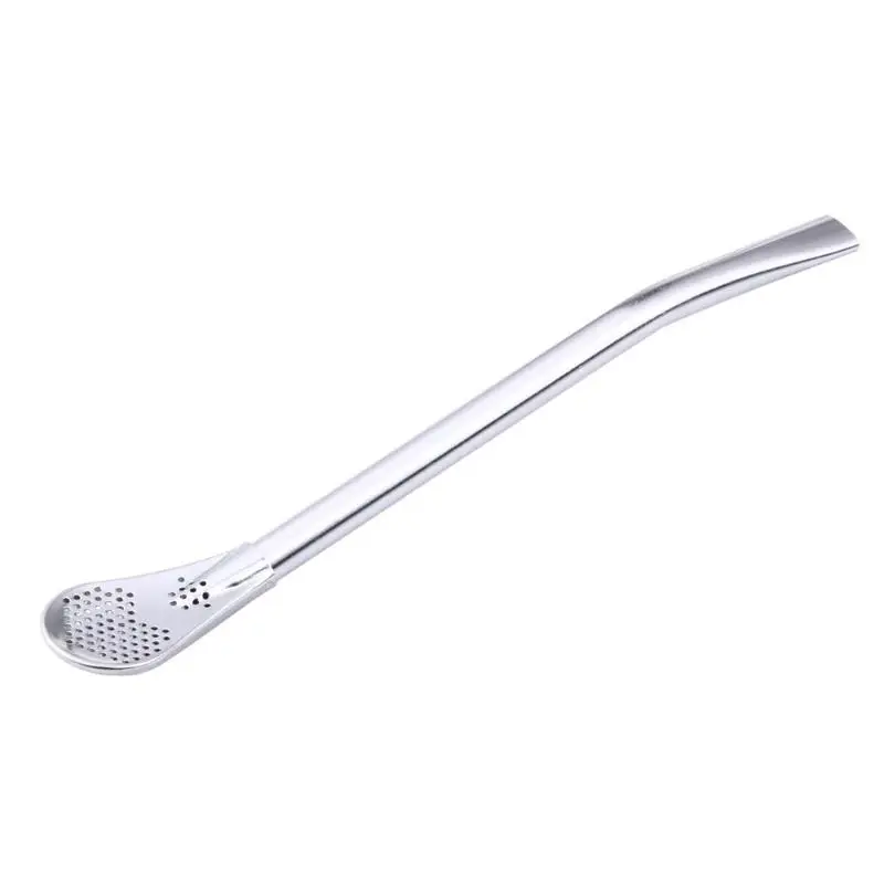 Fashion Stainless Steel Drinking Straw Tea Filter Spoon Yerba Mate Tea Straws Bombilla Gourd Reusable Tea Tools Bar Accessories - Цвет: As Picture