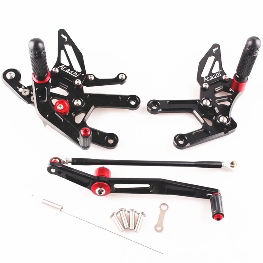

For Yamaha YZF R6 2006 2007 2008 2009 2010 2011 Black CNC Aluminum Motorcycle Adjustable Rearset Foot Pegs pedal