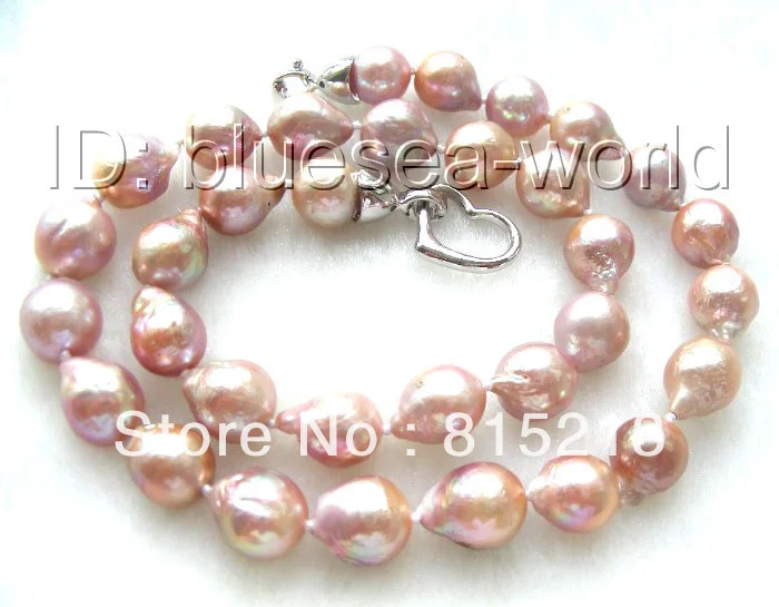 

FREE SHIPPING>>>@@ > N669 "Edison pearls" 10-11mm lavender natural SOUTH Reborn keshi pearls necklace