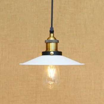 

White Iron American led pendant light Industrial Vintage Creative Retro Loft Pendant Light Restaurant Lamp E27 RPL0028