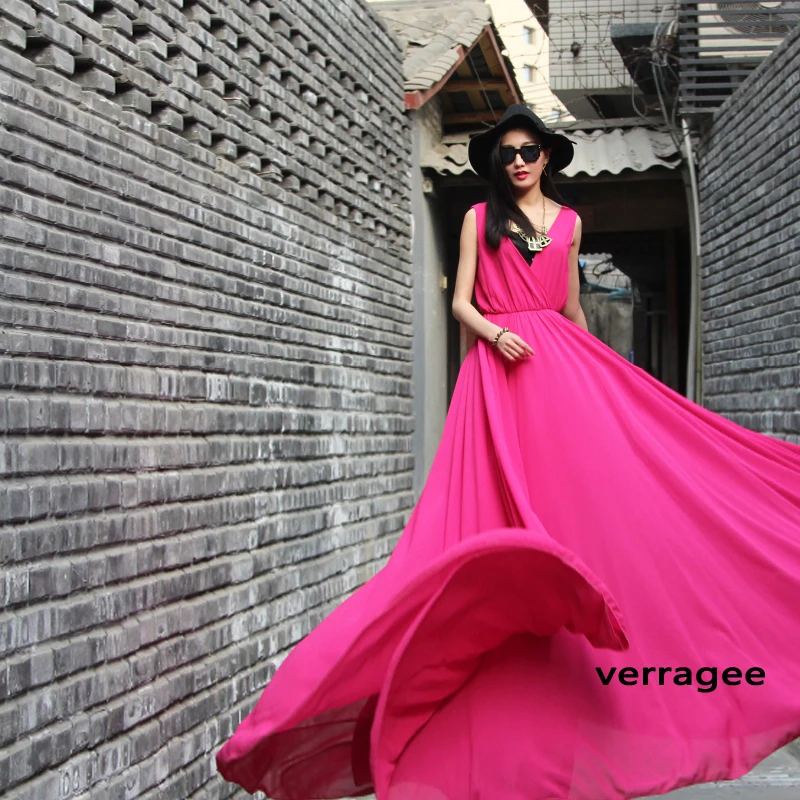 Vrouw Vintage Backless Chiffon Lange Jurken Vestidos Para Festa vloer-lengte Mouwloze Plus Size Vrouwen Maxi Feestjurken 2016 Vrouw Vintage Backless Chiffon Lange Jurken Vestidos Para Festa vloer-lengte Mouwloze Plus Size Vrouwen Maxi Feestjurken 2016