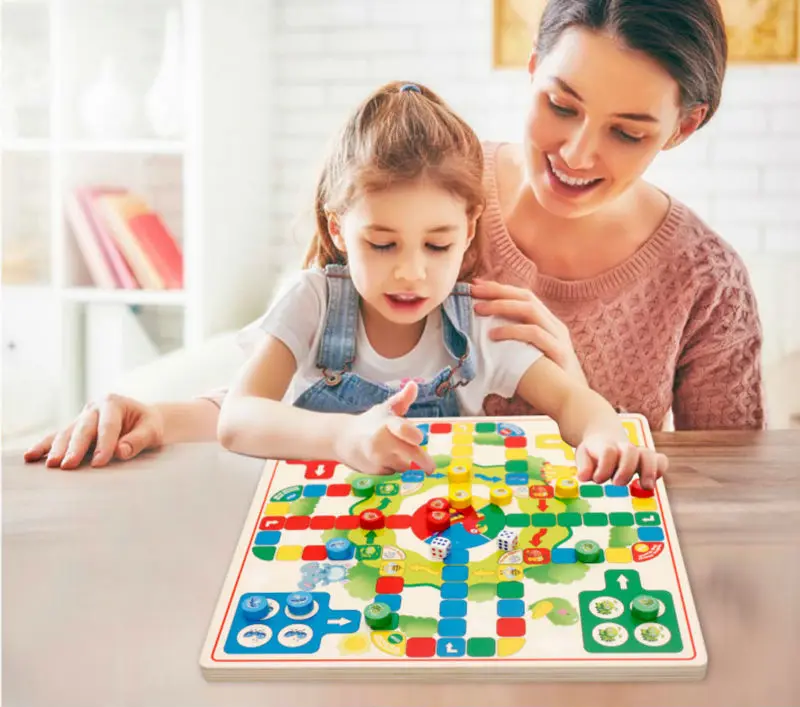 Ludo Game With Wooden Chinese Checkers Game Kids