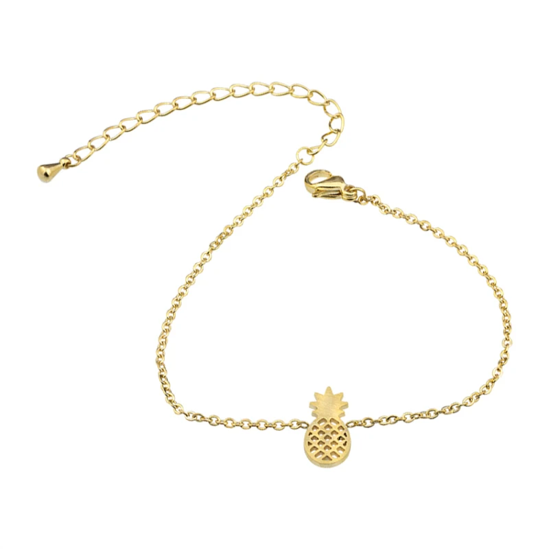 

10PCS BFF Jewelry Minimalism Tropical Ananas Pineapple Bracelet Femme Stainless Steel Gold Color Friendship Pulseira Masculina