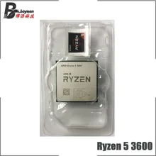 Amd ryzen 5 3600 r5 3600 3.6 ghz seis-núcleo processador cpu de doze linhas 7nm 65 w l3 = 32 m 100-000000031 soquete am4 novo mas nenhum ventilador