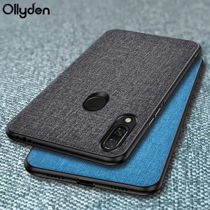 

For Xiaomi Redmi Note 7 Pro Case Fabric Cloth TPU Silicone Edge Hard PC Back Cover for Xiaomi Redmi Note 7 6 5 Pro Note7 Case