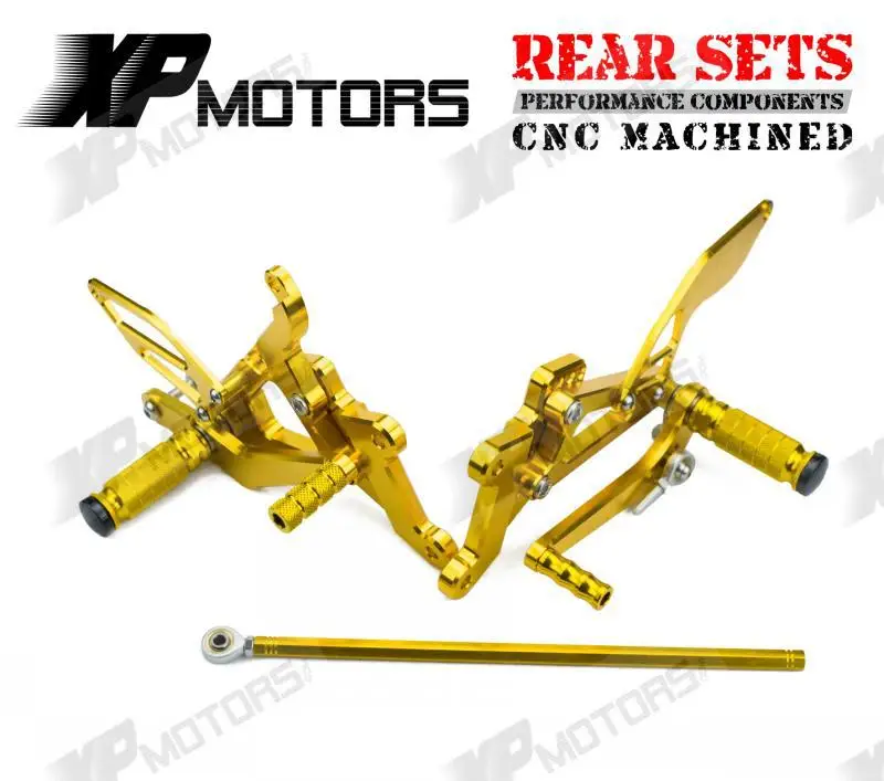

Gold CNC Race Adjustable Foot pegs Rearset Footrests Rear Sets For Yamaha YZF-R6S 2006 2007 2008 2009