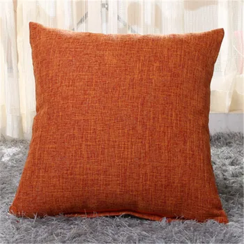 

Orange Thick linen gift cushion Cover home Pillow Case 40*40cm New Seat Chair Car Cotton Linen Printed Pillow Cover Pillowcase