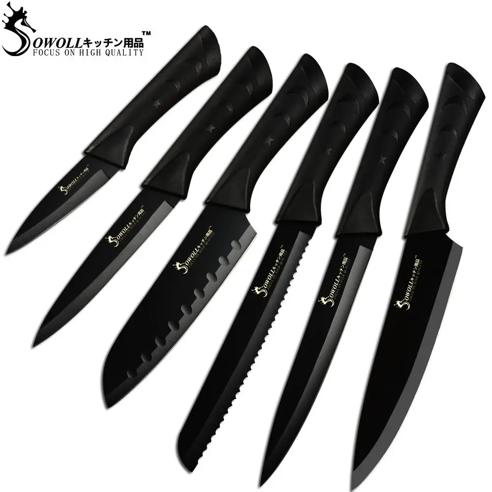 SOWOLL Stainless Steel Kitchen Knife 6 Piece Set Non Slip Handle 3.5\ SOWOLL Stainless Steel Kitchen Knife 6 Piece Set Non Slip Handle 3.5\