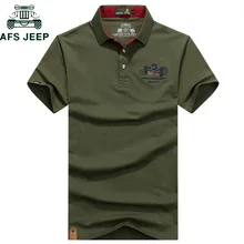 AFS JEEP, брендовая мужская рубашка поло с вышивкой, однотонная, не скатывается, дышащая, летняя, хлопковая, Camisa, рубашки поло, hombre, размера плюс M-3XL