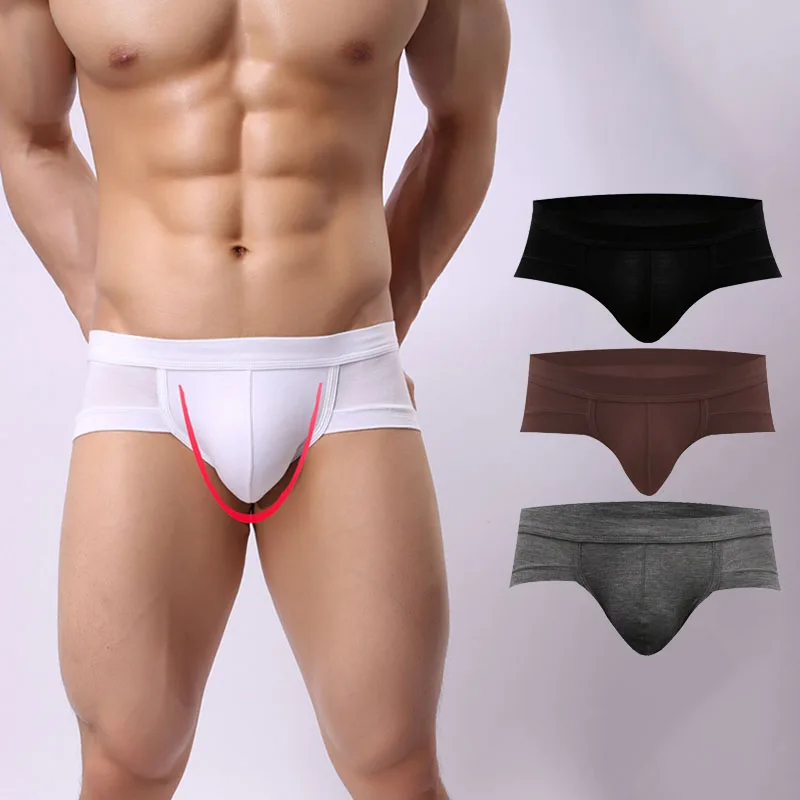 

DEWVKV Material Sissy Panties Mens Sexy Briefs Breathable Comfort Cotton Mens Clothing 2019 Fourteen Colors Underwear Men HJH