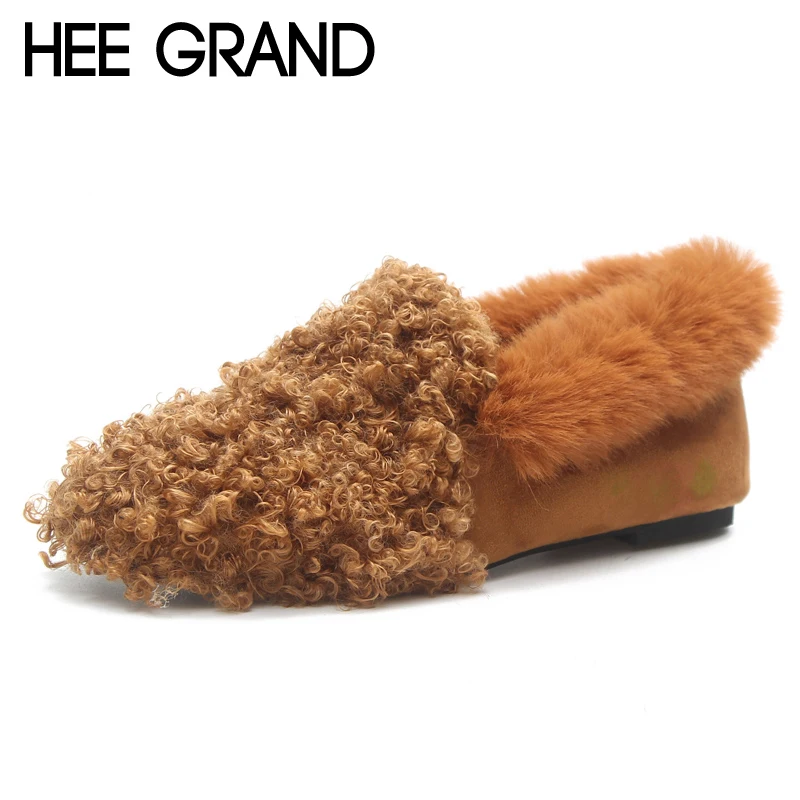snow faux fur platform slip on loafer