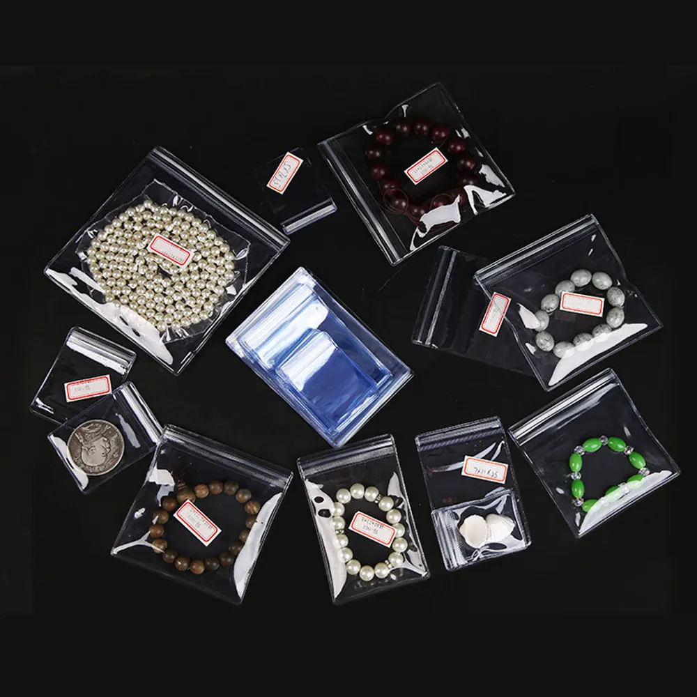 50pcs/Lot Plastic Clear Pvc Bag Zip Transparent Gift Bags For Jewelry Packaging Bags Travel