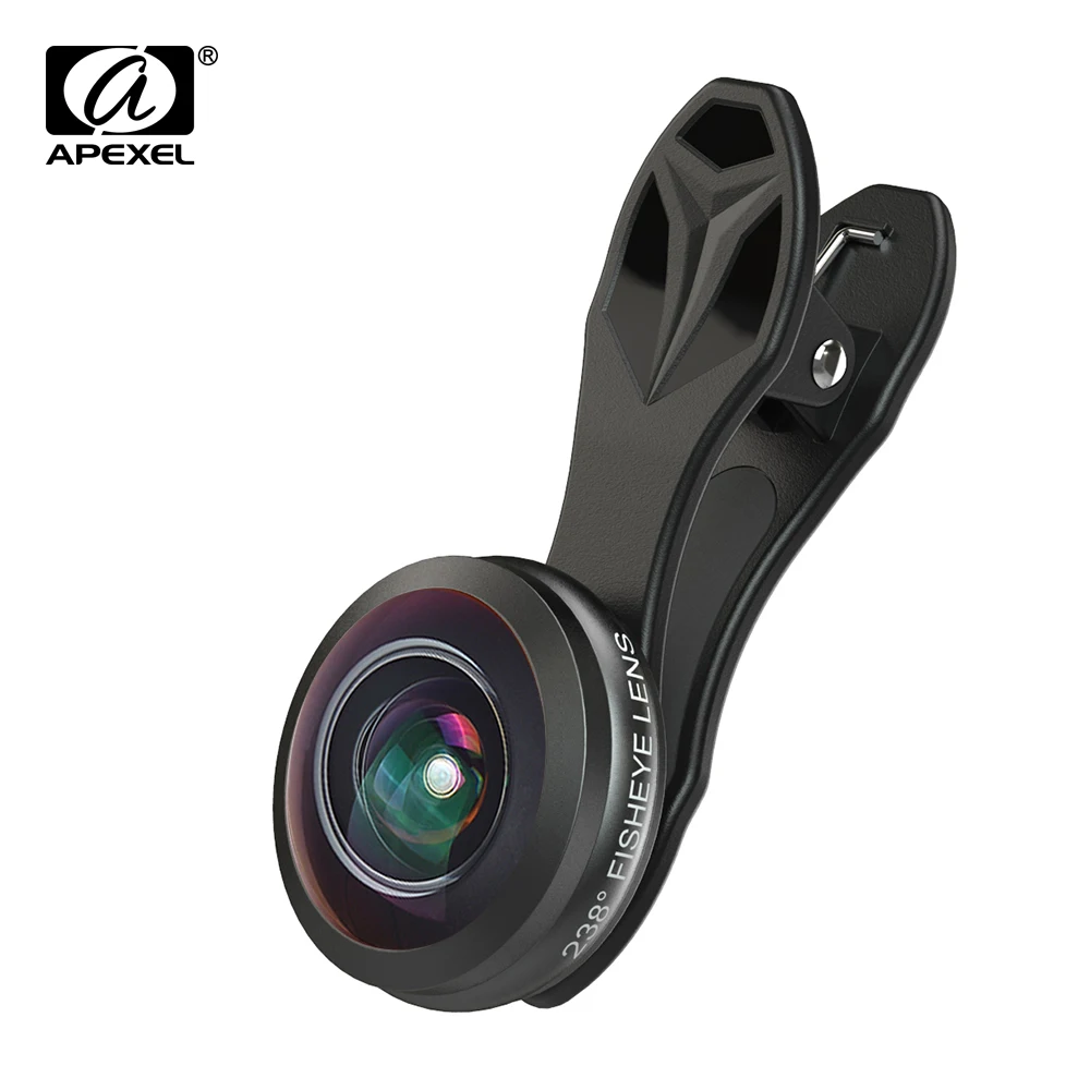 APEXEL Супер Рыбий глаз объектив 238 градусов 0.2X супер широкоугольный объектив камеры сотового телефона комплект для iPhone 6s 7 Xiaomi телефонов 238F