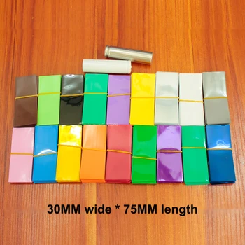 

100pcs/lot 18650 shrink film battery package sleeve PVC heat shrinkable sleeve HM outer skin packaging sleeve 30*75MM