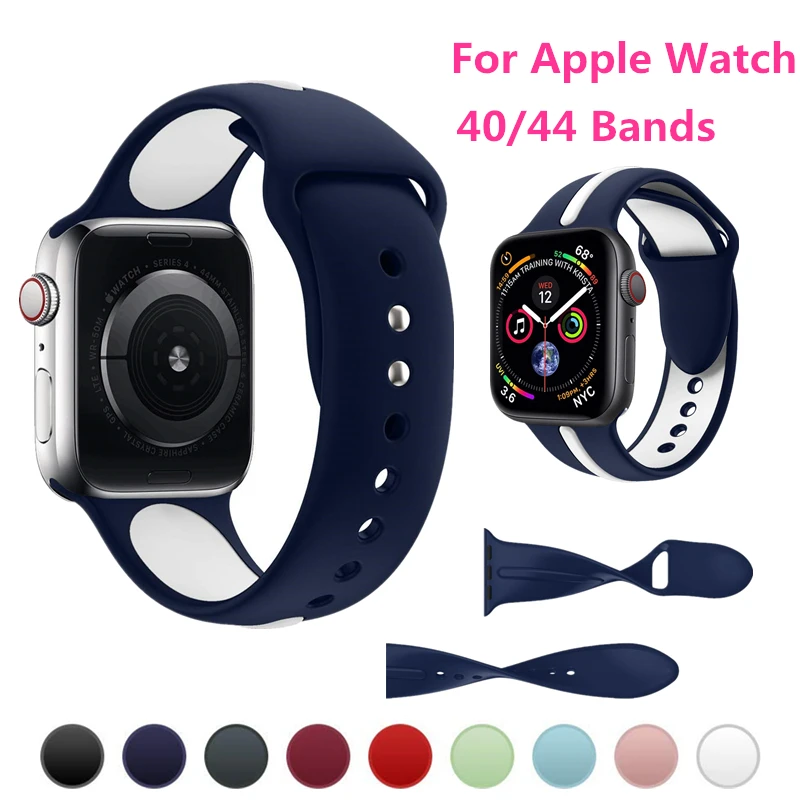 

ASHEI Watchbands for Apple Watch Series 4 Band 44mm Soft Silicone Sport Strap Replacement Bracelet for iWatch 40mm Wristbelt