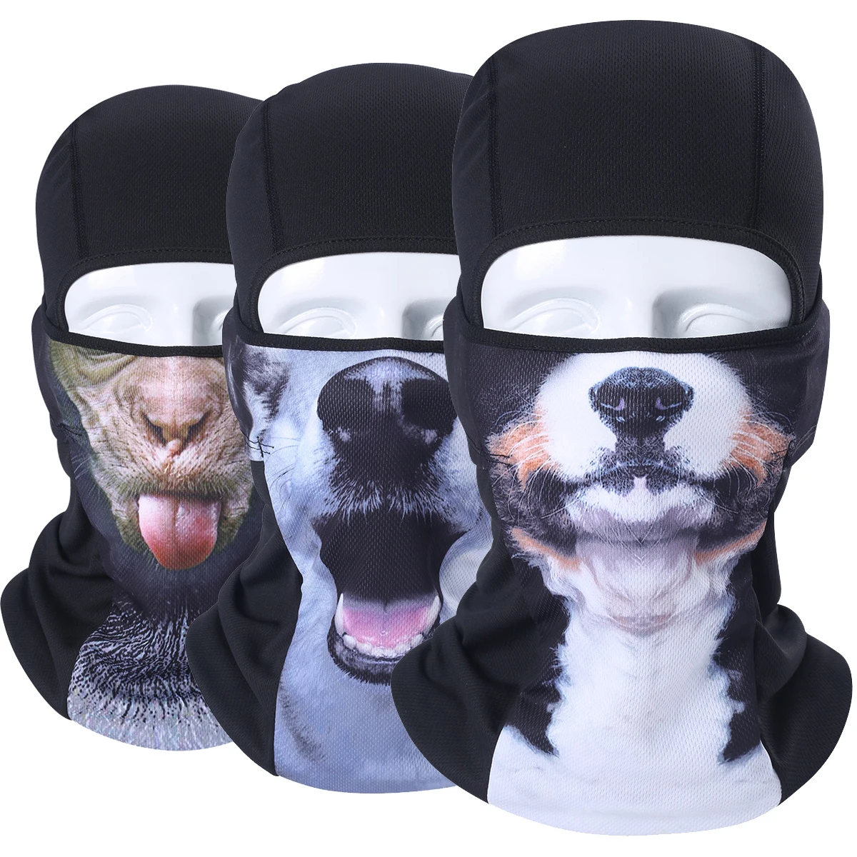 3D Animal Windproof Balaclava Halloween Bicycle Helmet Liner Hats Winter Neck Warmer Snowboard Cat Dog Husky Full Face Mask | Аксессуары