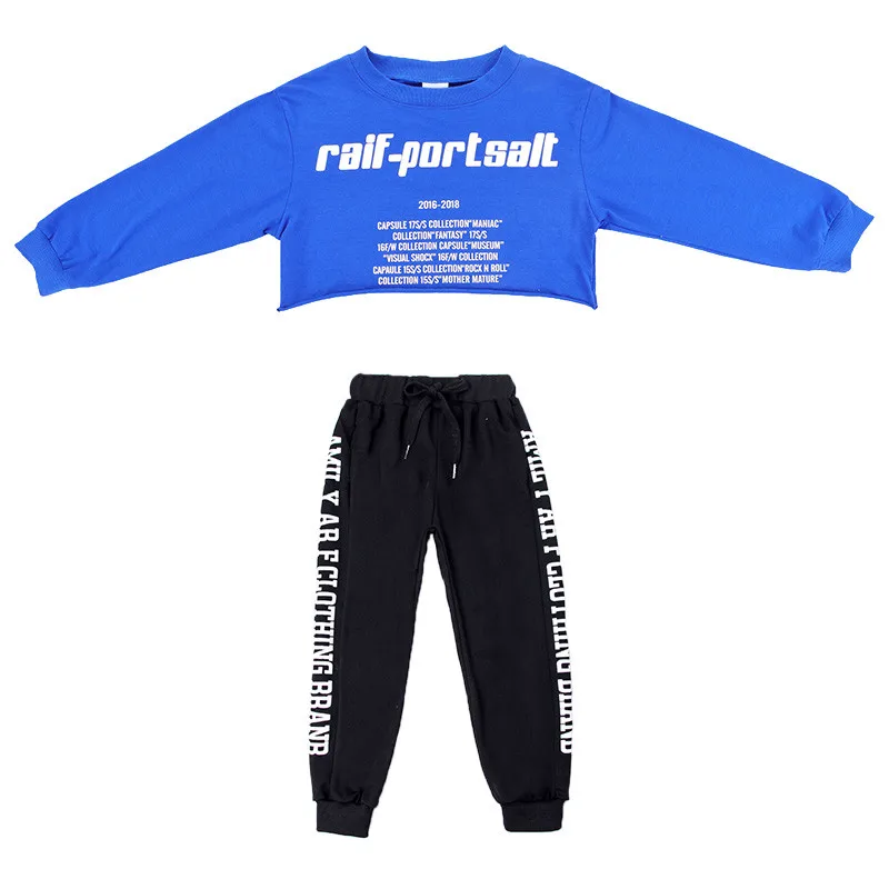 Children's Jazz Dance Costumes Set Korean Hip-hop Dancing Outfits Girls Vest Striped Pants Long Sleeve  Suit Jazz Dance Clothing (4)
