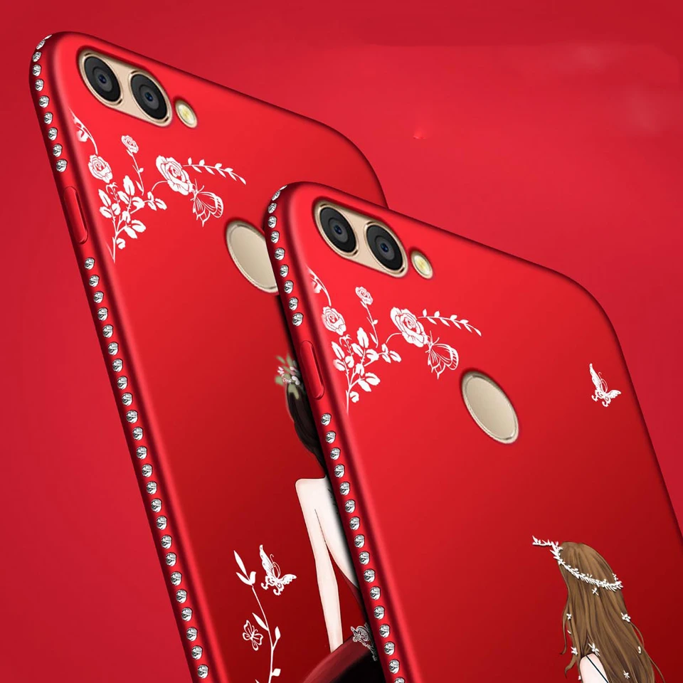 

Diamond Soft Emboss Silicone Glitter Case For Huawei Honor 10 9i 8 Lite Honor 7X 6X 5X 4X 7A 6A 5A 7C Luxury Wedding Dress Cover