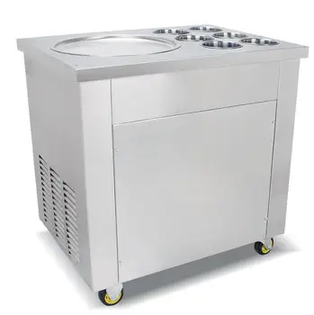 

free shipping Thailand style Fast cooling fried ice cream machine foot pedal defrost ice pan with 6 Cold Toppings