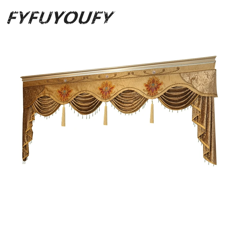 

European style Upmarket chenille embroidered Pelmet Retro court spun gold embroidery living room,valance,Additional purchase