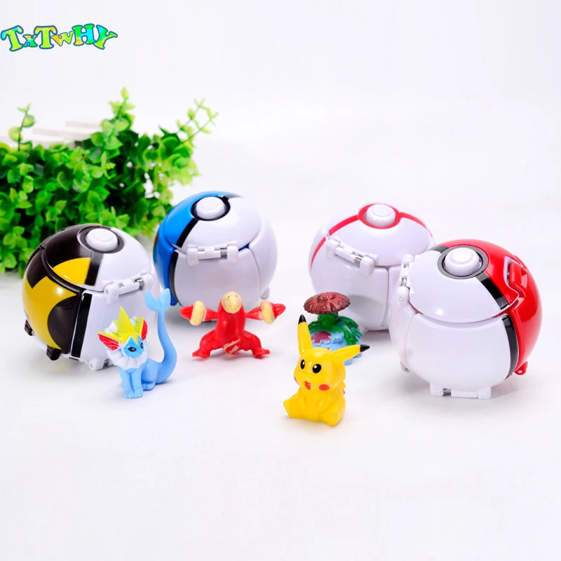 

4Pcs/Lot Elf Grasping The Poke Ball Toys Pikachues Elf Ball Balls 7cm super cub educational toys children