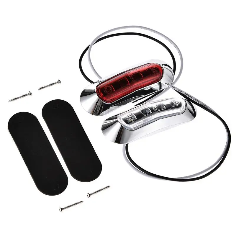 

10PCS 10 TO 30V Universal 4 LED Plating Sidelight Truck Marker Trailer Caravan Signal Light High Quality Long Lasting 3 Color