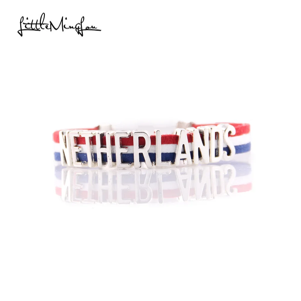

Little MingLou Infinity love NETHERLANDS Bracelet heart Charm bracelets & bangles for Women men leather braid country jewelry