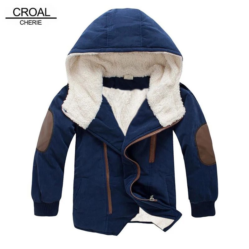 Cena CROAL CHERIE zagęścić dzieci chłopcy płaszcze zimowe aktywny chłopiec wiatrówka ciepła aksamitna bluza dzieci ubrania Baby Boy parki 100 150cm