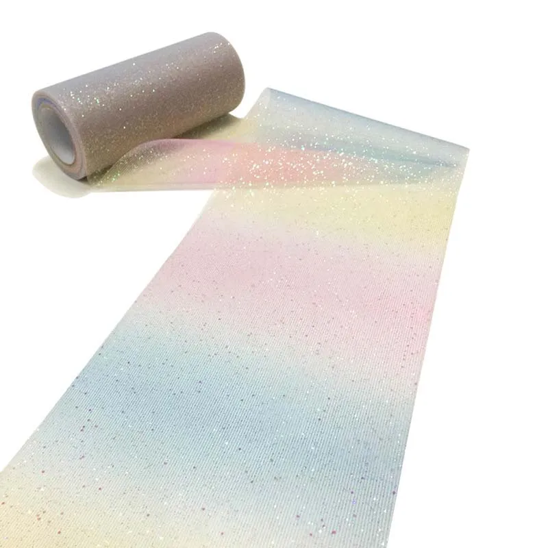 Us 424 15 Di Scontoarcobaleno Tulle Rullo Spool Bullone Del Nastro Del Tessuto Tavolo Fai Da Te Tutu Gonna Sacchetto Del Mestiere Del Regalo Del