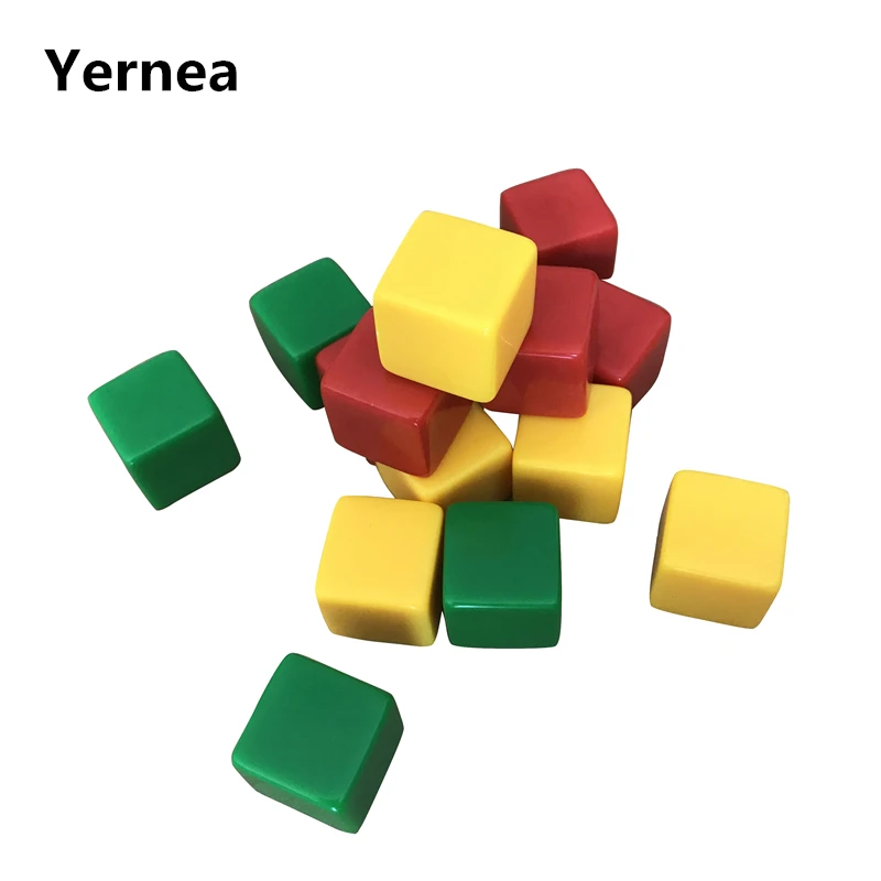 15Pcs/Lot 16mm Blank Dice High Quality Acrylic Square Corner Can Write Blank Dice Set Creative Children Teaching DIY Yernea